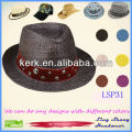 LSP31 Ningbo Lingshang Melhor Preço Promocional Diamantes Decoração 100% Papel Palha em branco snapback chapéus